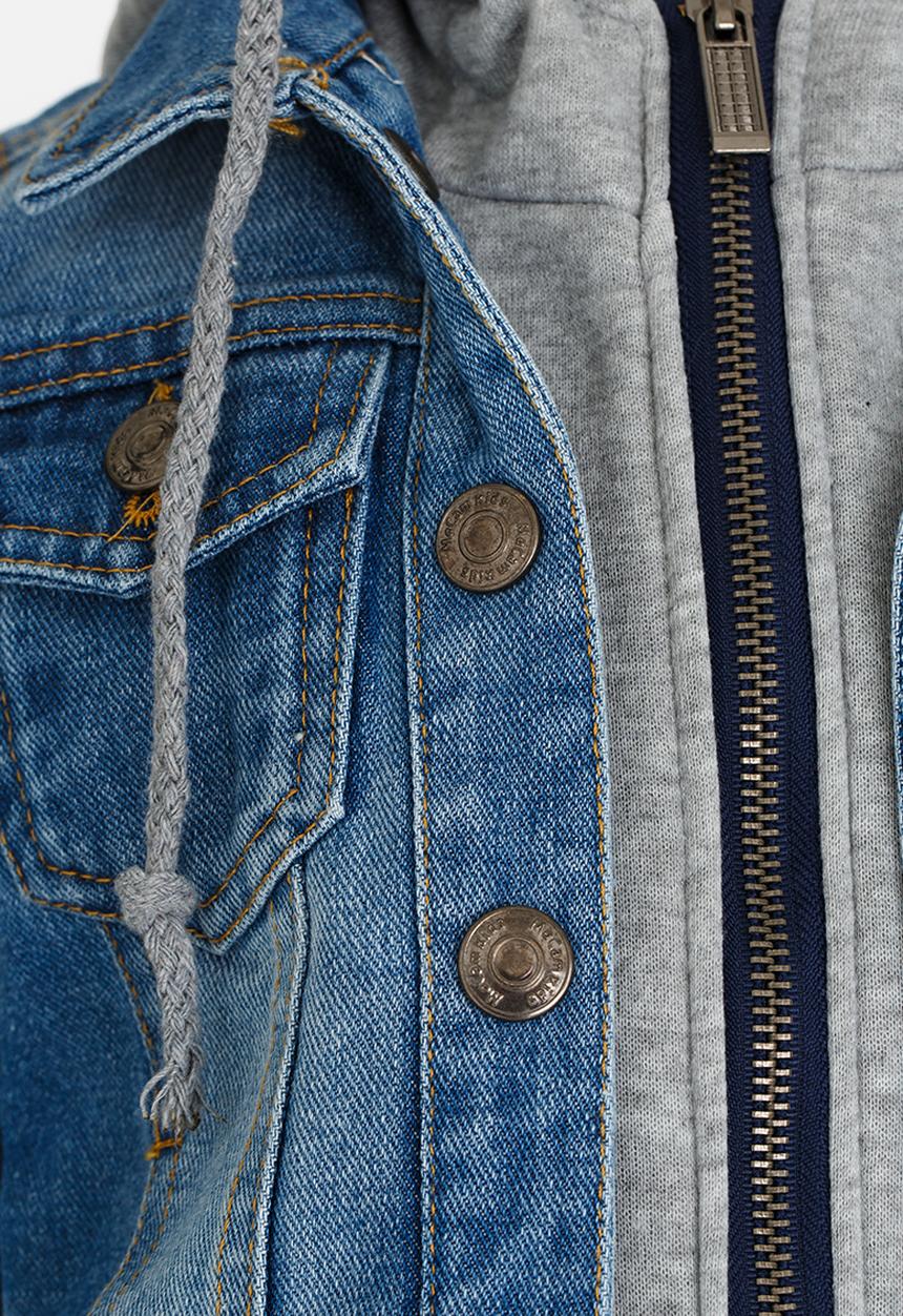 Pop Candy - Hooded Denim Jacket Blue
