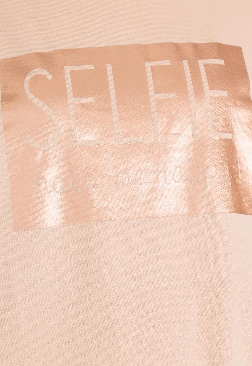 Pop Candy - Printed Sweat Top Peach