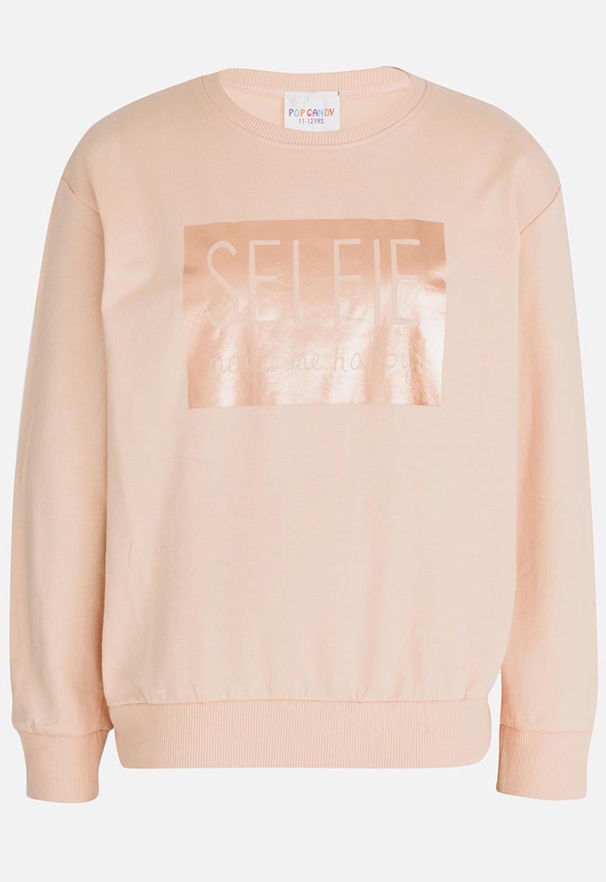 Pop Candy - Printed Sweat Top Peach