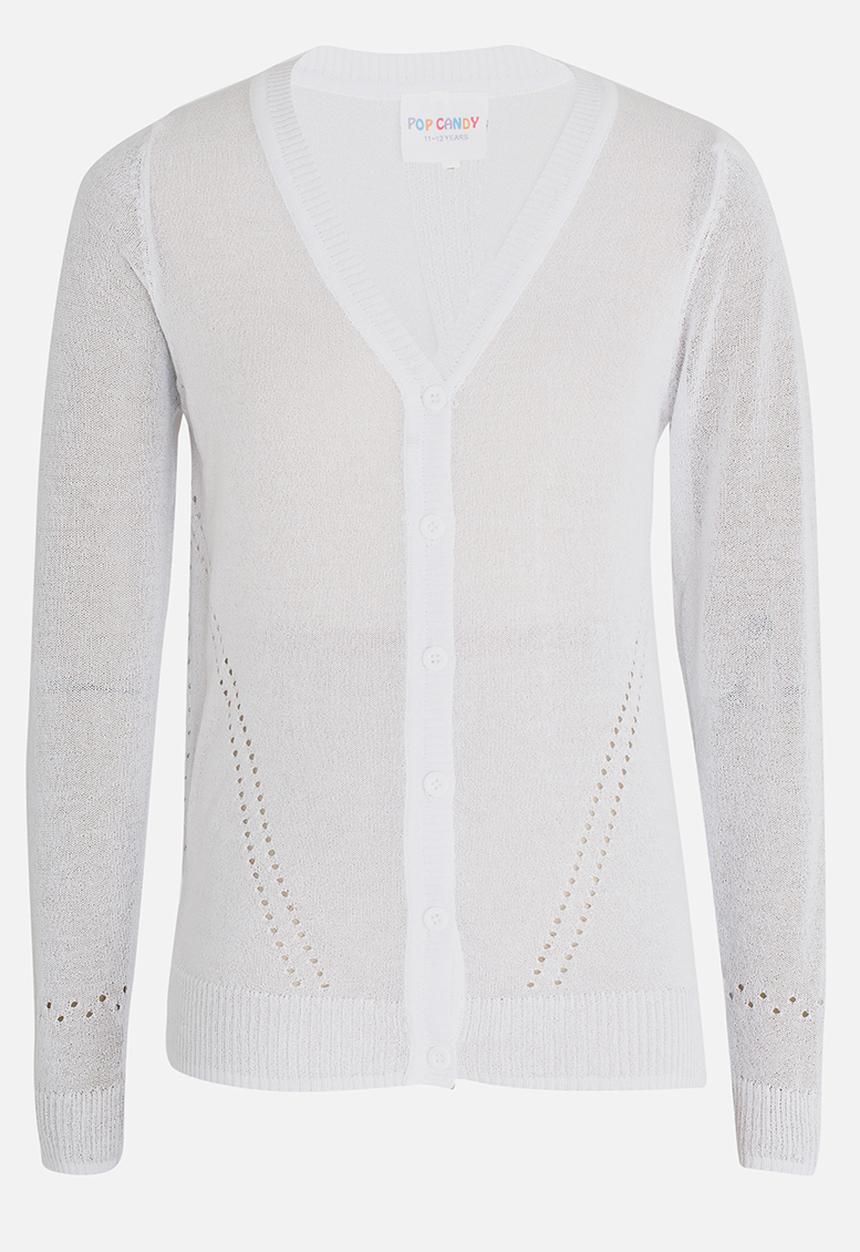 Pop Candy - Longer Lengh Cardigan White