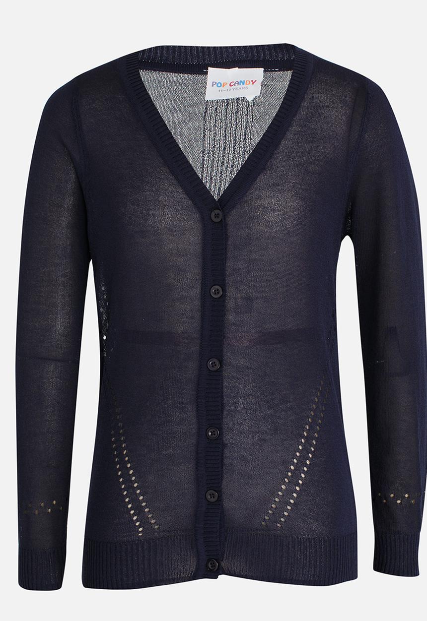 Pop Candy - Longer Lengh Cardigan Navy