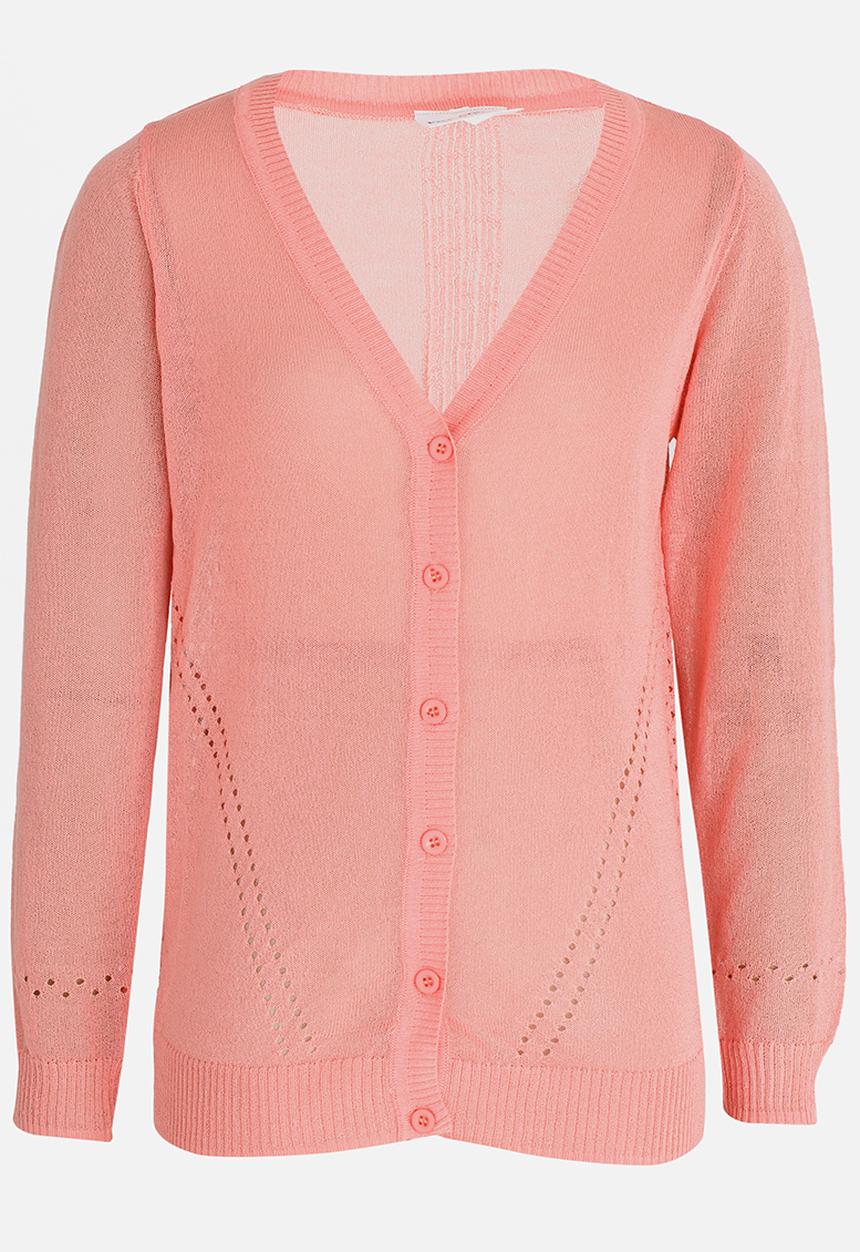 Pop Candy - Longer Lengh Cardigan Coral