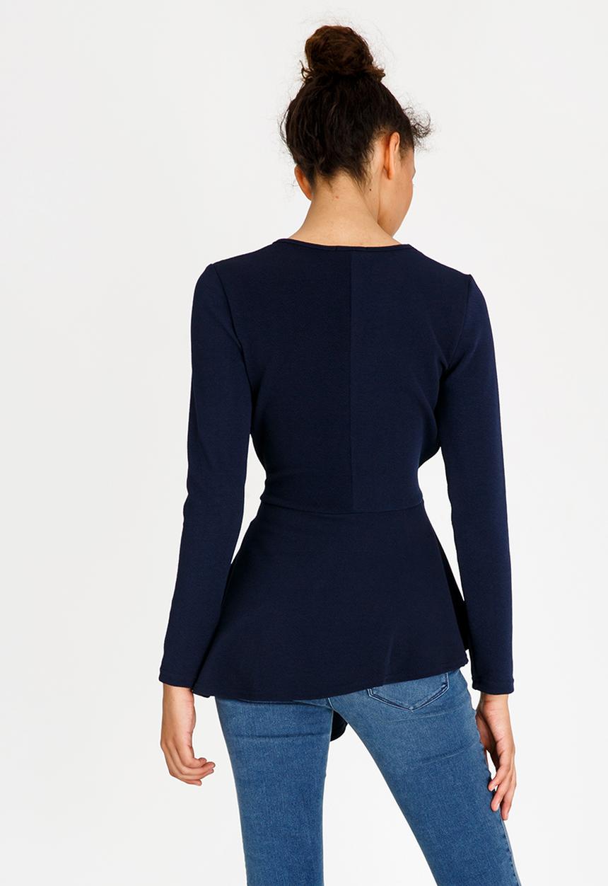 STYLE REPUBLIC - Tie Front Top Navy