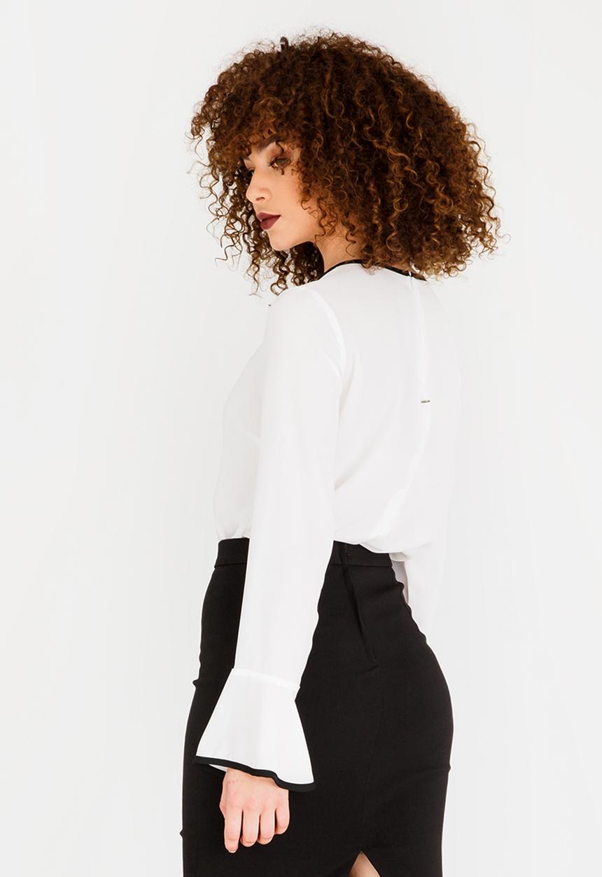 SISSY BOY - Flare Sleeve Bodysuit Off White