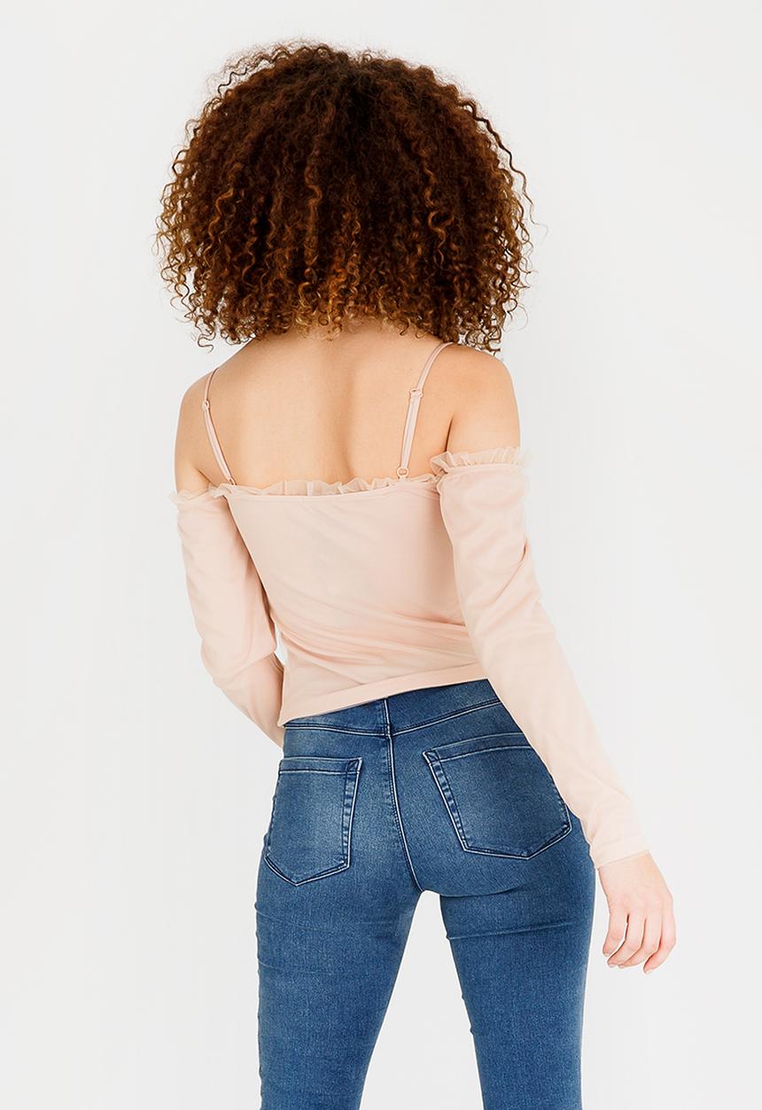 SISSY BOY - Lace-up Detail Top Nude