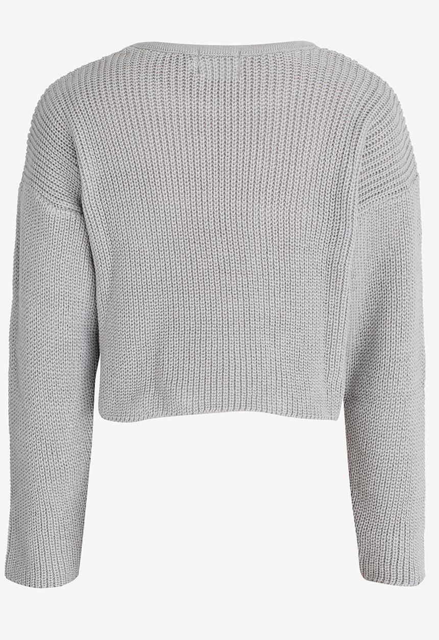 Rebel Republic - Front Knot Jumper Grey Melange