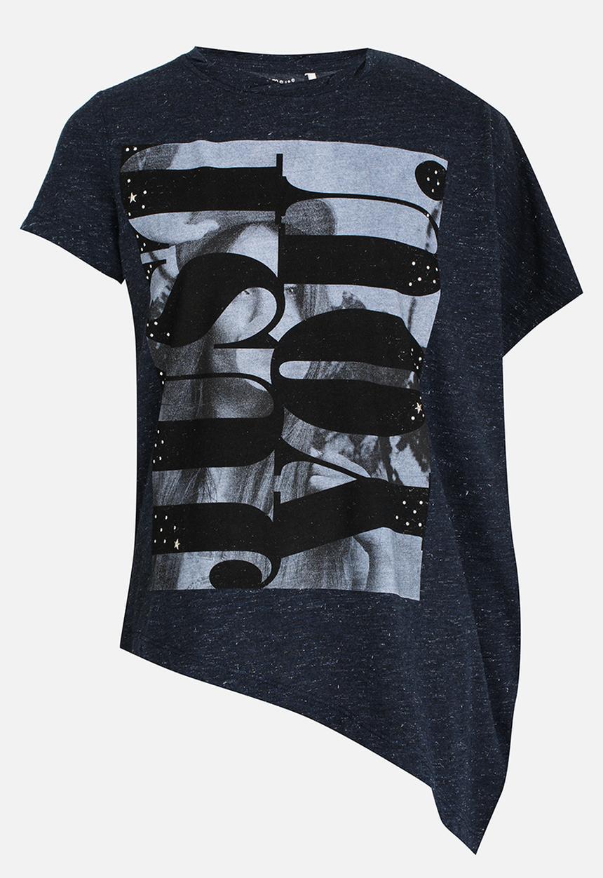 Name It - Printed Tee Dark Blue