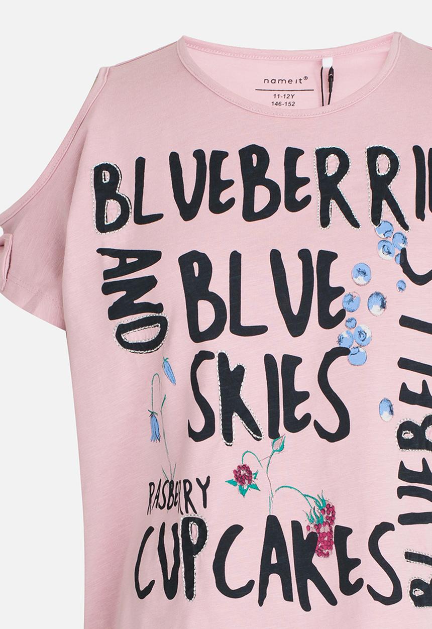 Name It - Printed Tee Mid Pink