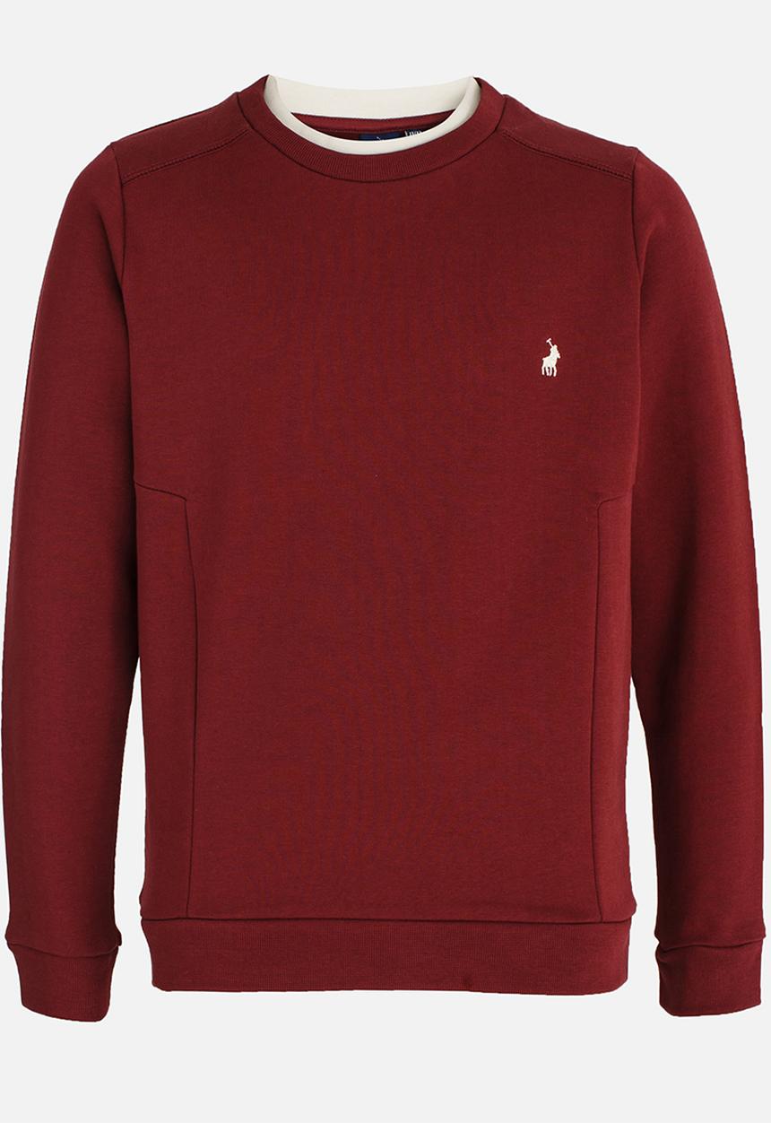 POLO - Dylan LS Panelled Sweater Burgundy