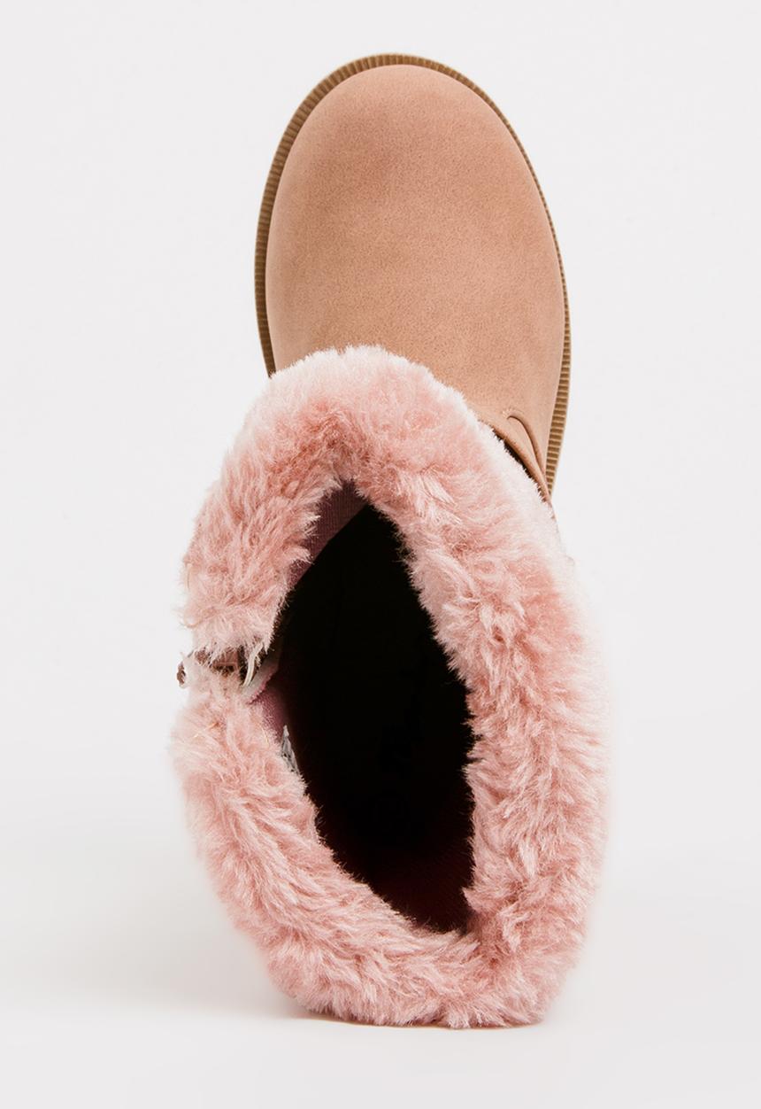 Jumbo - Boot with fluffy trim - pink