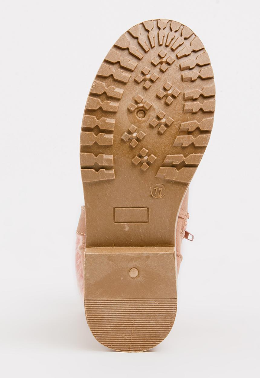 Jumbo - Boot with fluffy trim - pink