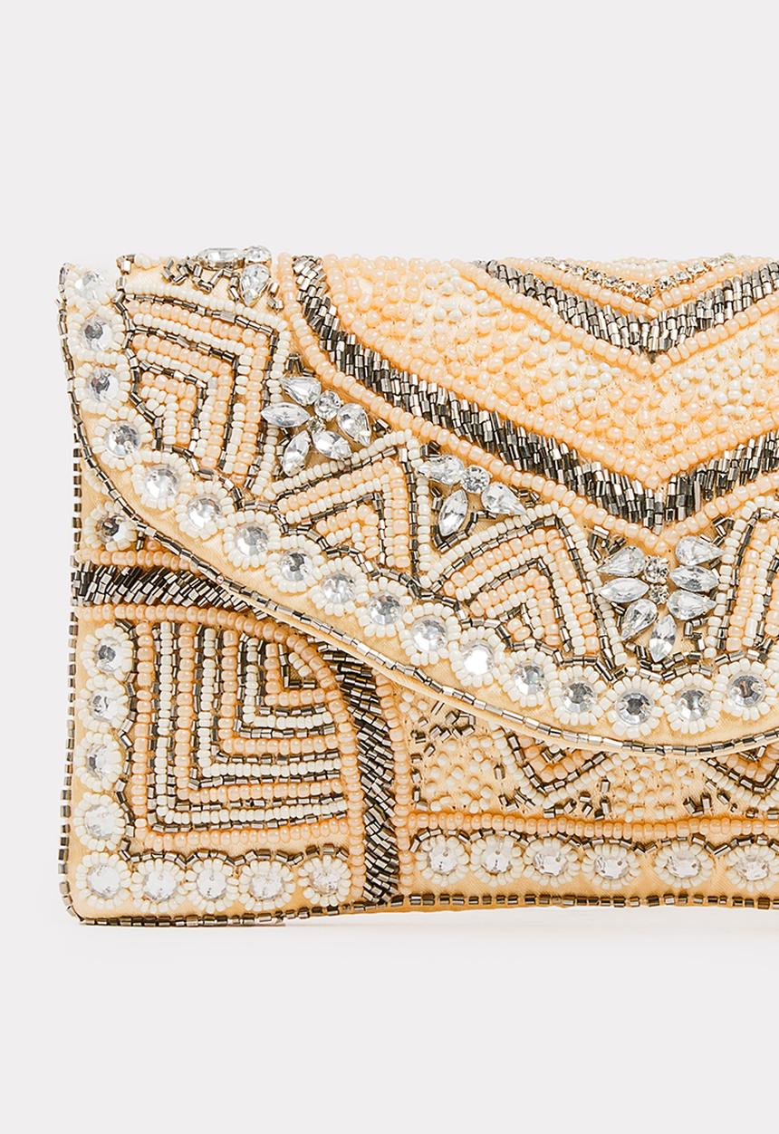 Joy Collectables - Beaded Clutch Bag Cream