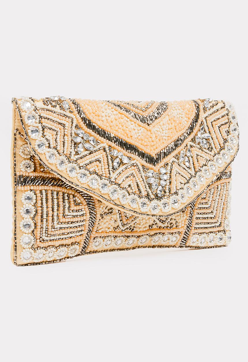 Joy Collectables - Beaded Clutch Bag Cream