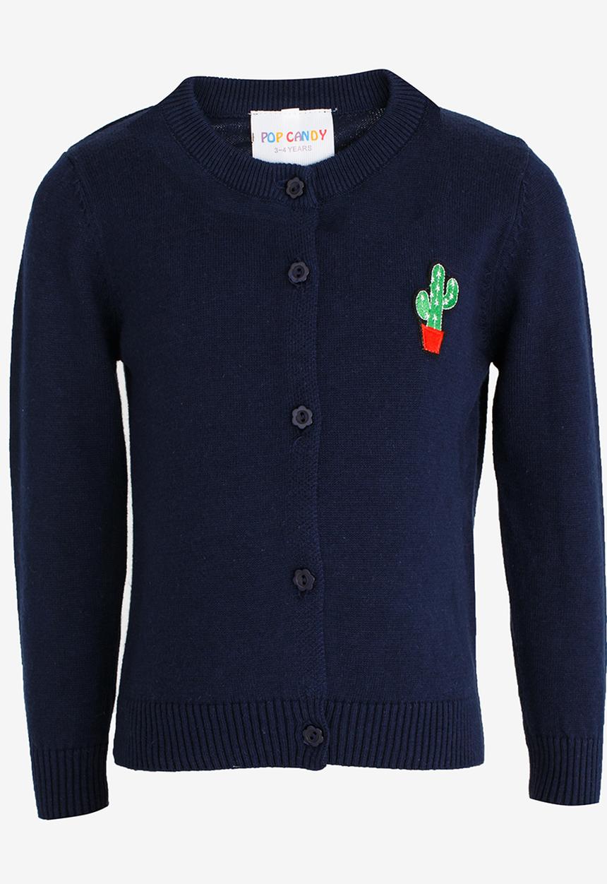 Pop Candy - Button Down Cardigan Navy