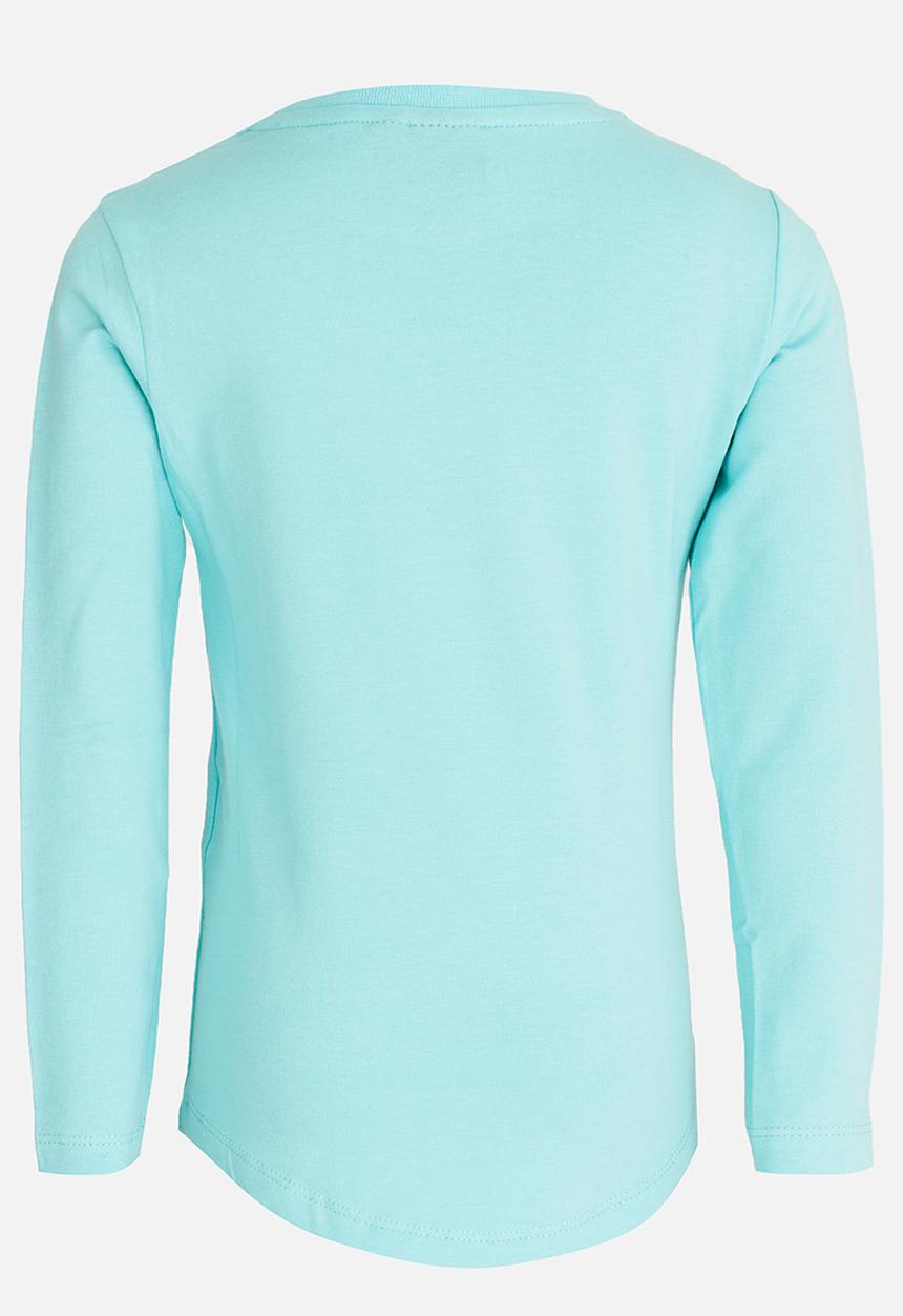 POLO - Kayla LS Printed Tee Turquoise