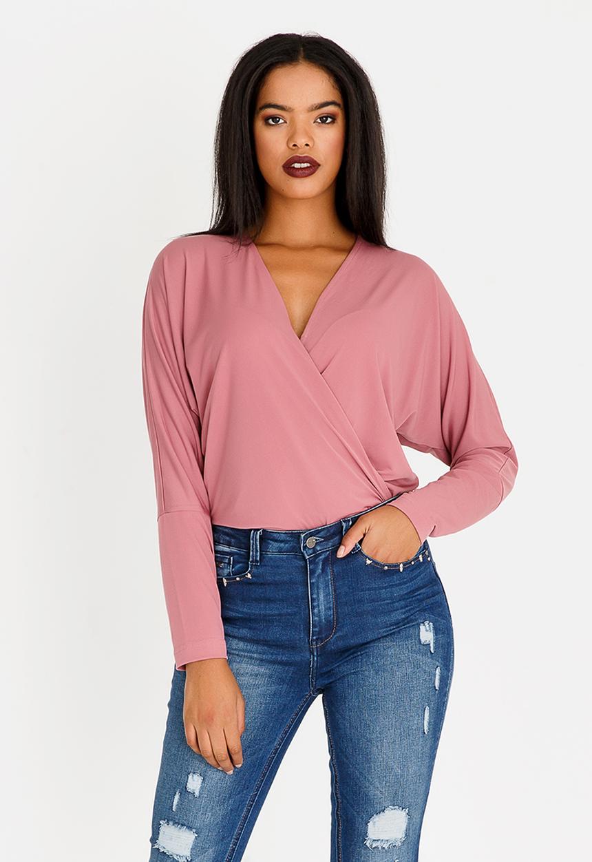 STYLE REPUBLIC - Wrap Detail Bodysuit Rose
