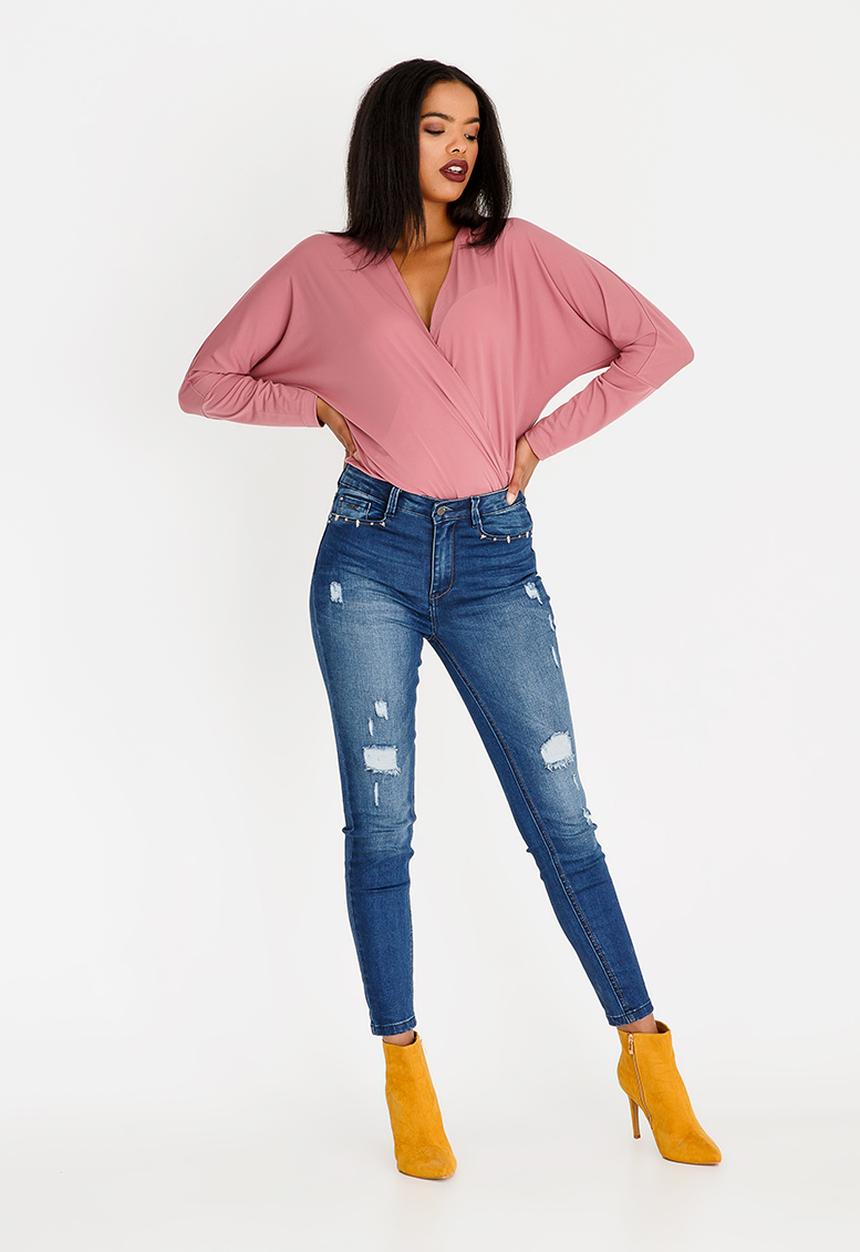 STYLE REPUBLIC - Wrap Detail Bodysuit Rose