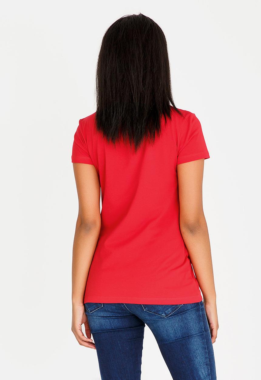 POLO - Cara Logo Printed Tee Red