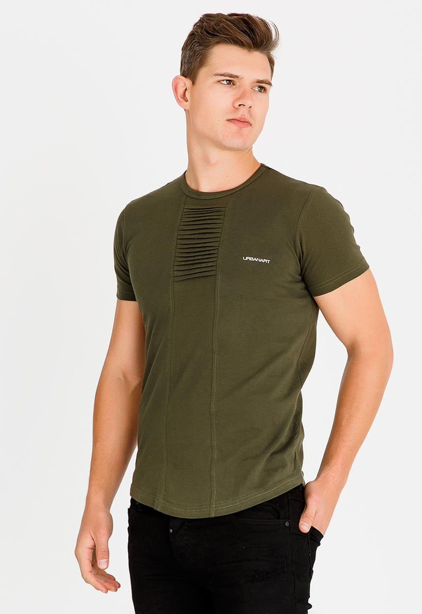 UrbanArt - Strip Crew Neck Top Khaki Green
