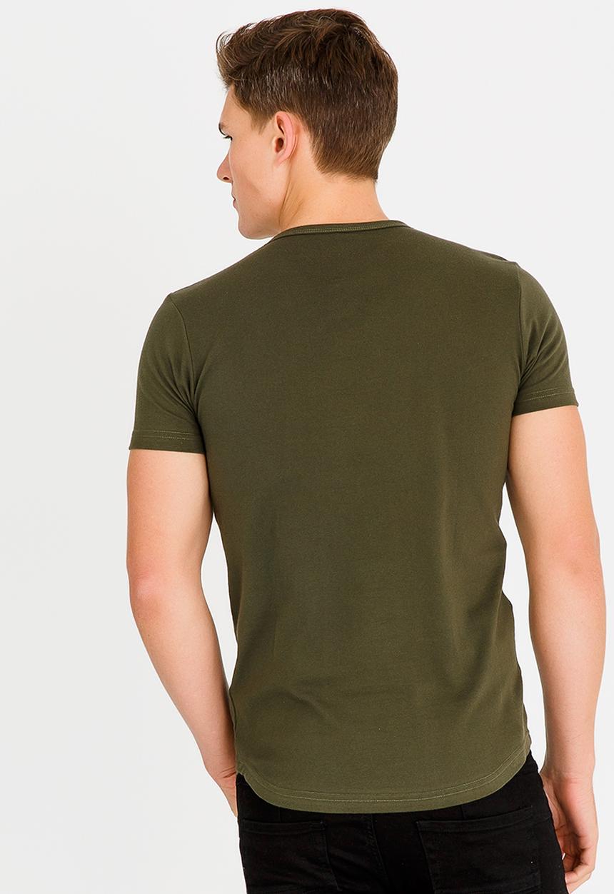UrbanArt - Strip Crew Neck Top Khaki Green