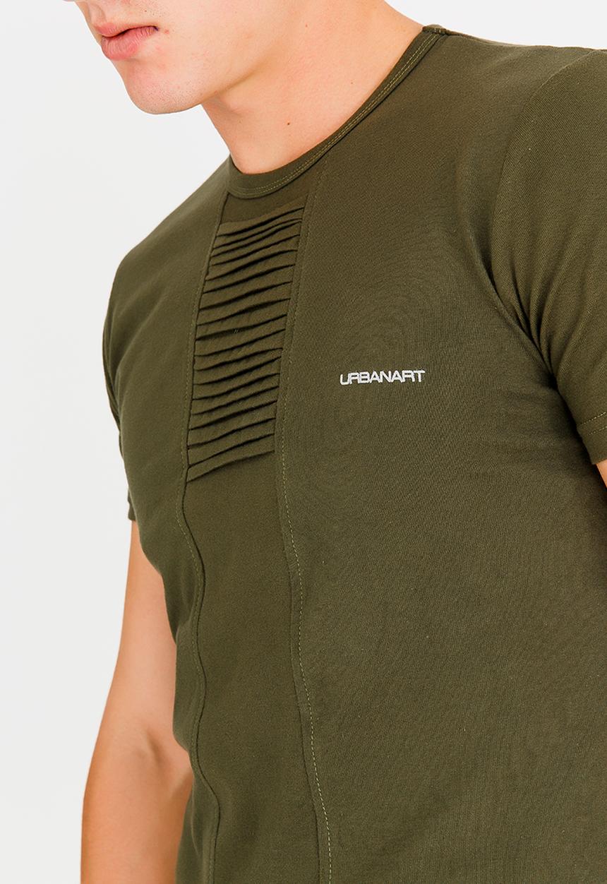 UrbanArt - Strip Crew Neck Top Khaki Green