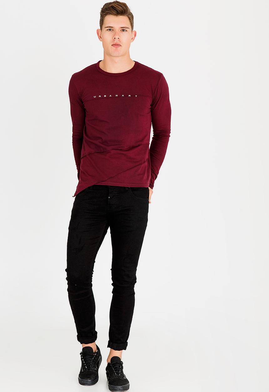 UrbanArt - Chill Crew Neck Top Burgundy