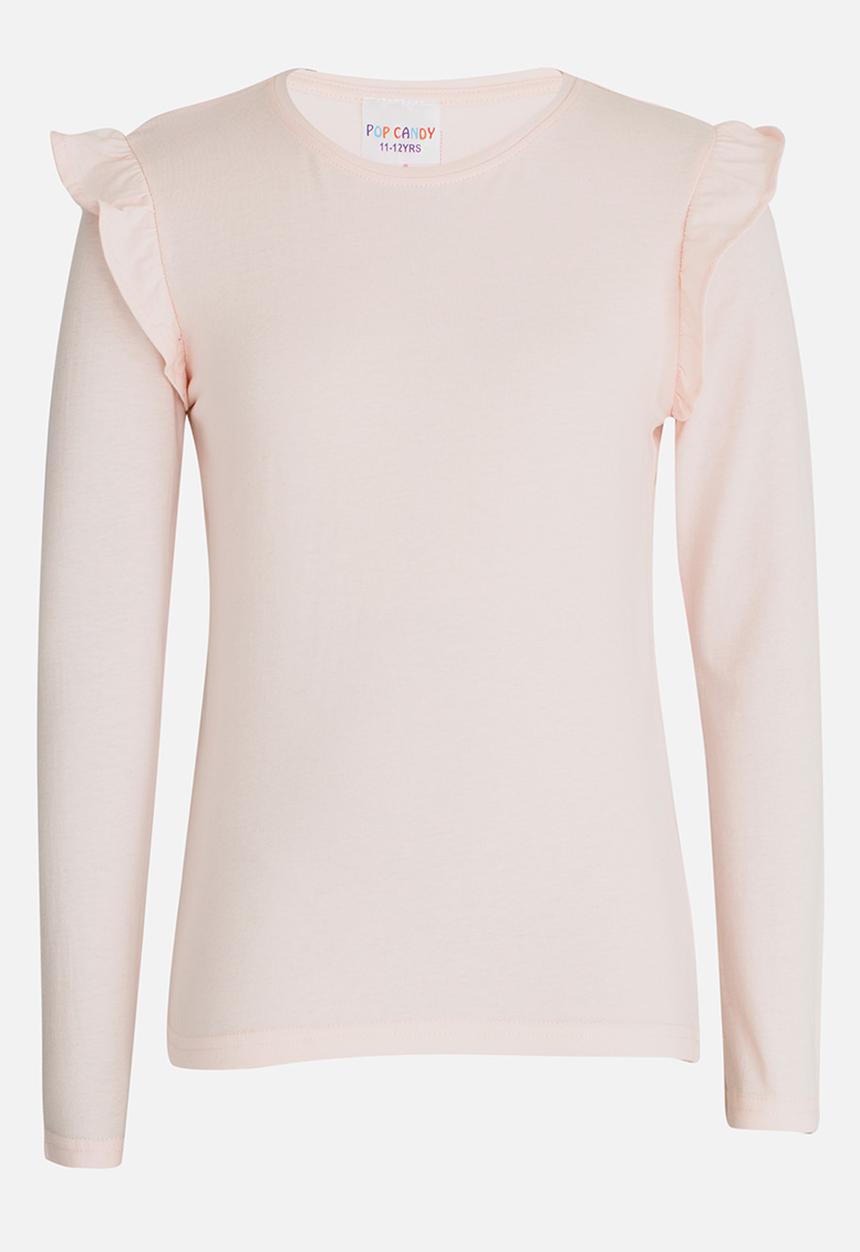 Pop Candy - Arm Frill Top Pale Pink