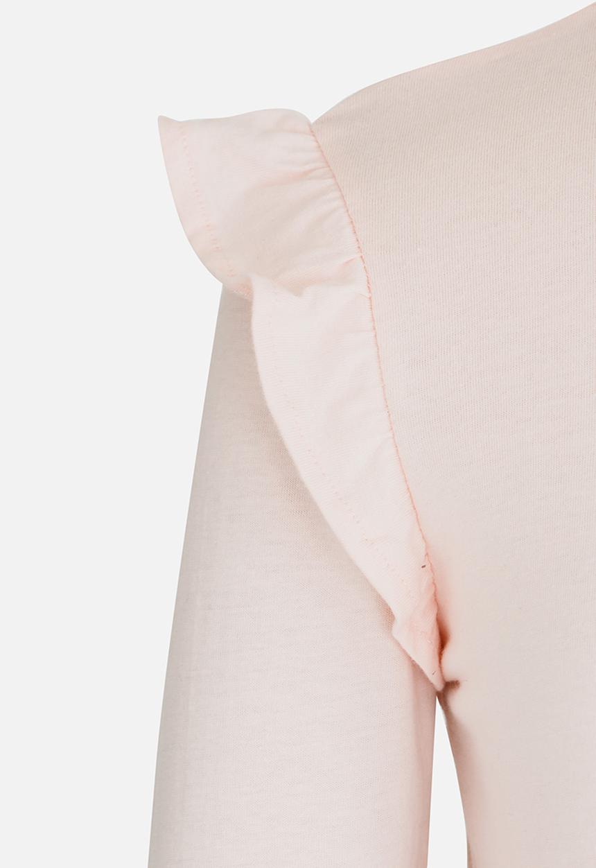 Pop Candy - Arm Frill Top Pale Pink