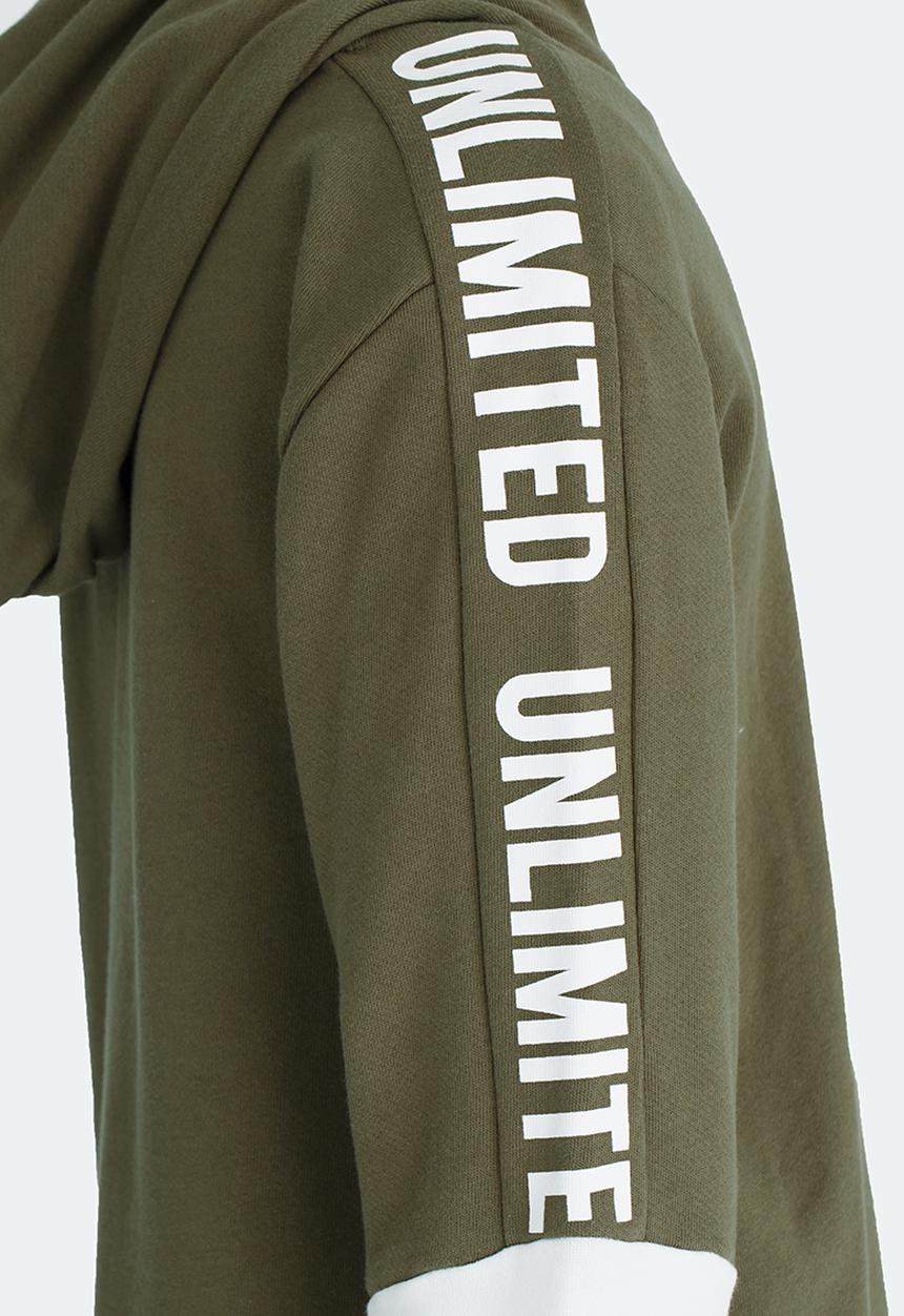 Name It - Printed Hoodie Khaki Green