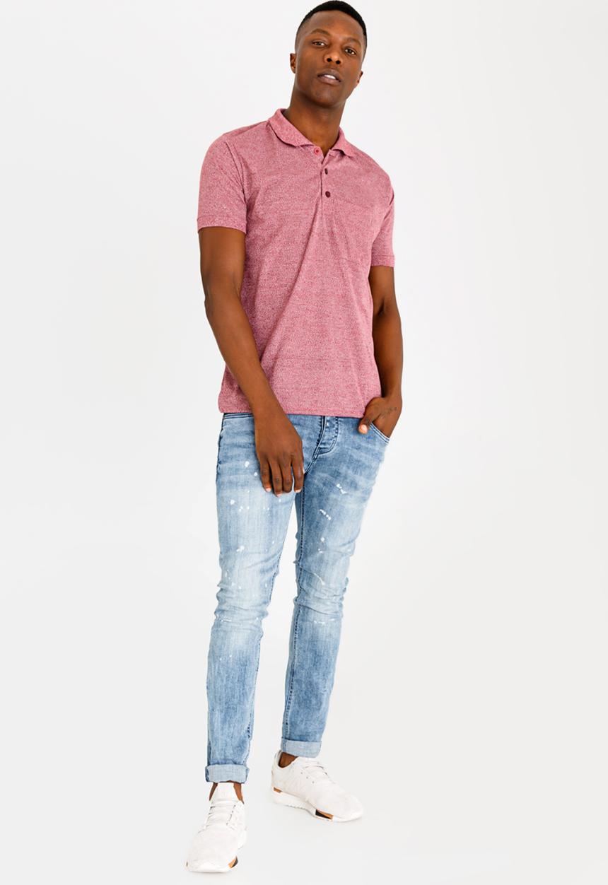 STYLE REPUBLIC - Pocket Detail Golfer Maroon
