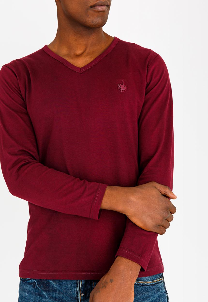 UrbanArt - Zander Crew Neck Top Burgundy