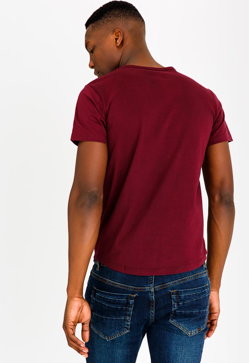 UrbanArt - Strip Crew Neck Top Burgundy