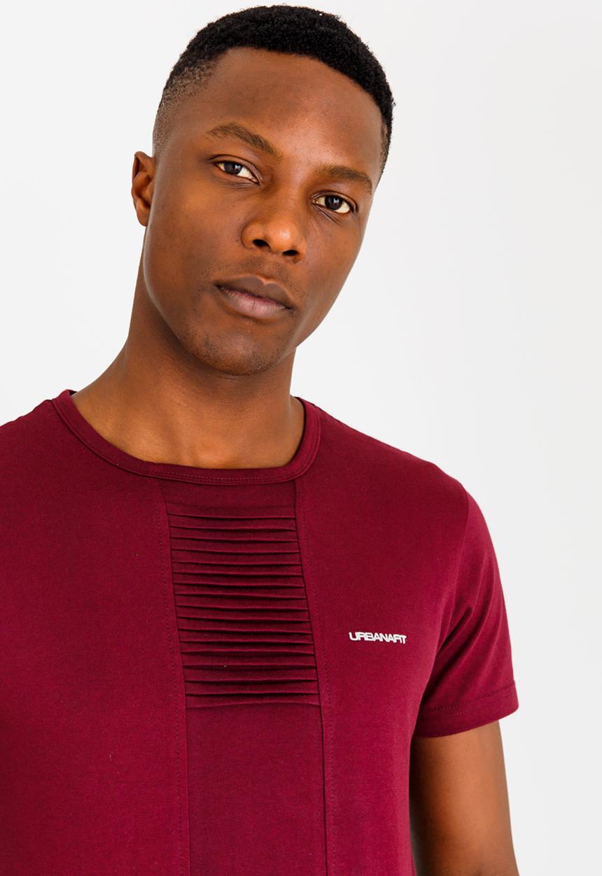 UrbanArt - Strip Crew Neck Top Burgundy