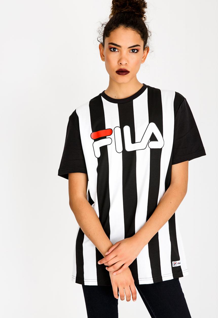 FILA - Curtis Stripe Cotton Tee Black and White