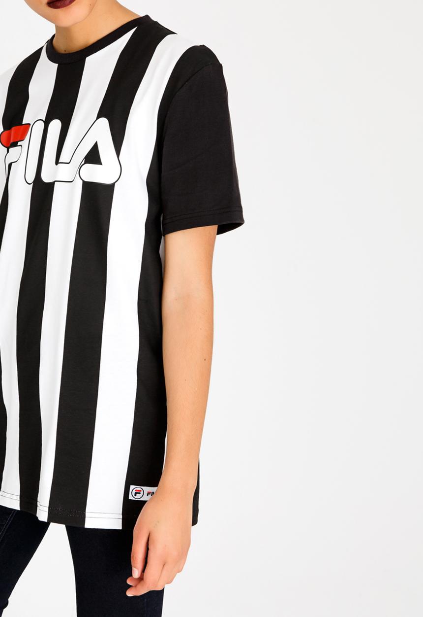 FILA - Curtis Stripe Cotton Tee Black and White