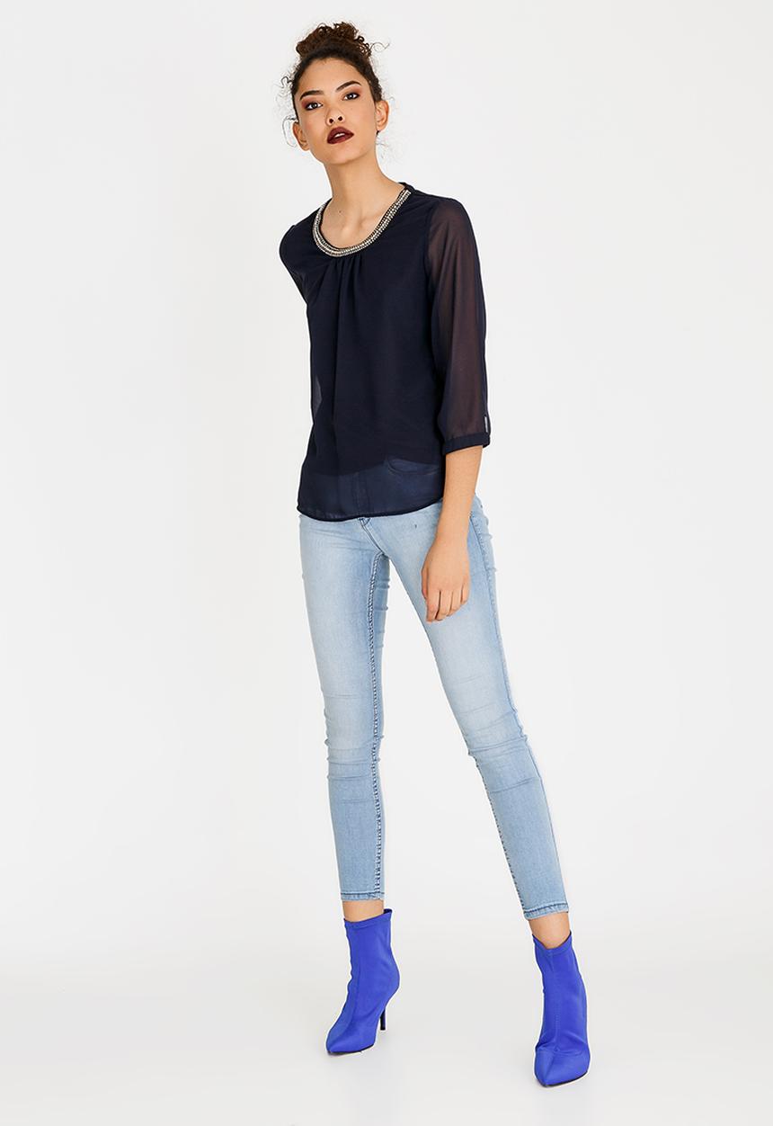 ONLY - Nete Dafne 3/4 Sleeve Top - Midnight
