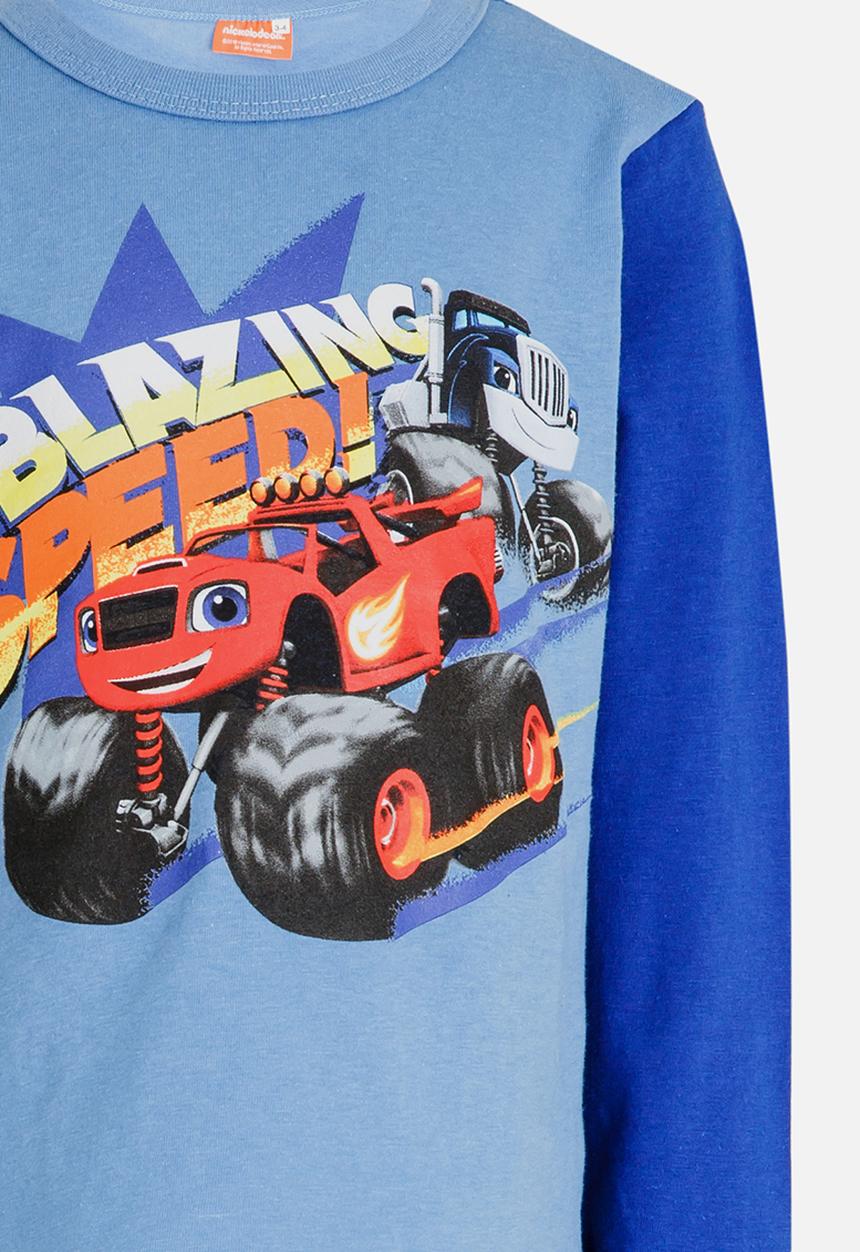 Pop Candy - Blaze The Monster Machine   Long Sleeve Tee Mid Blue