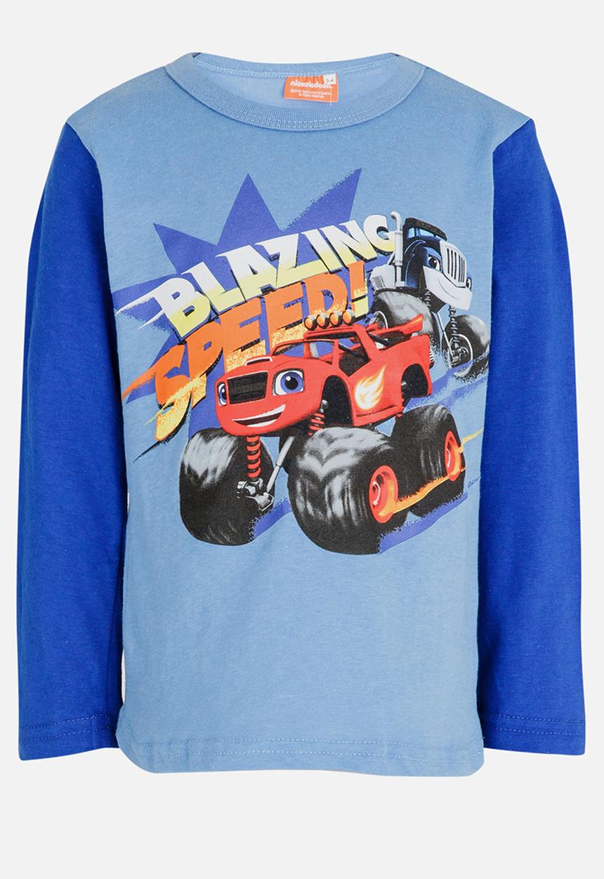 Pop Candy - Blaze The Monster Machine   Long Sleeve Tee Mid Blue