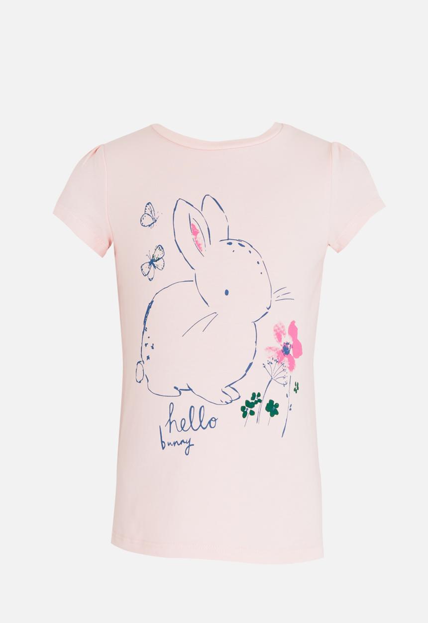 Pop Candy - Bunny Printed Tee Pale Pink