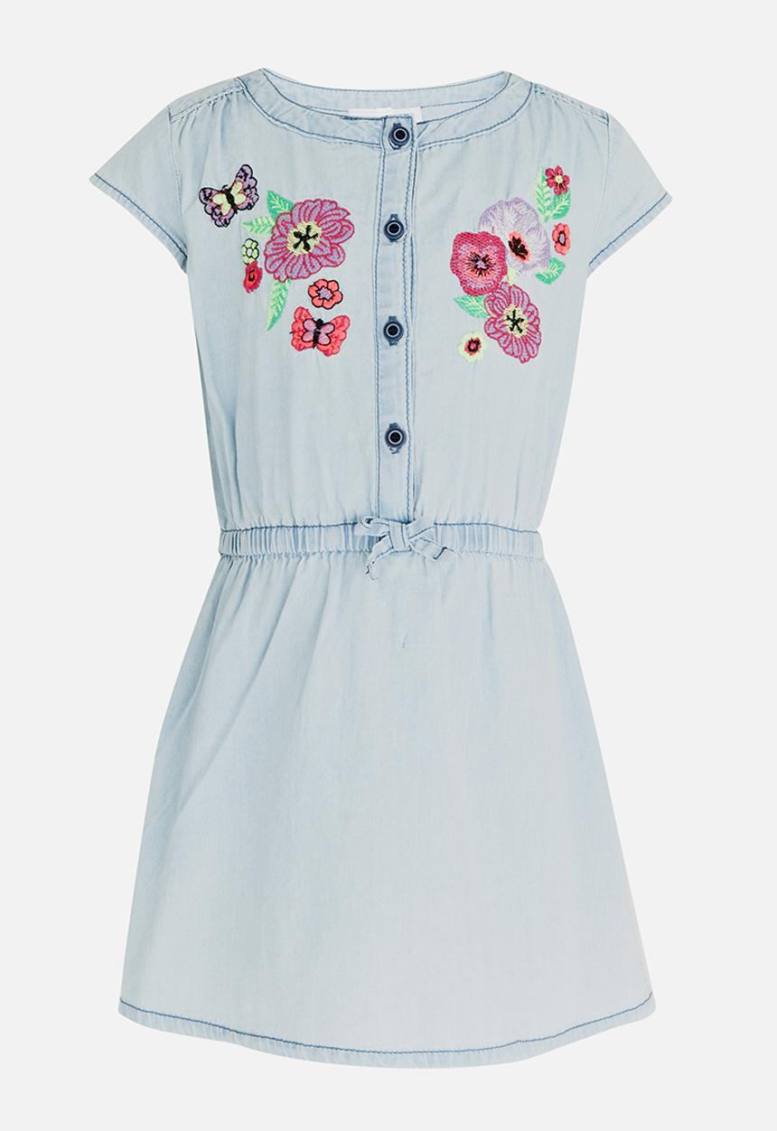 Pop Candy - Printed Sleeveless Dress Pale Blue