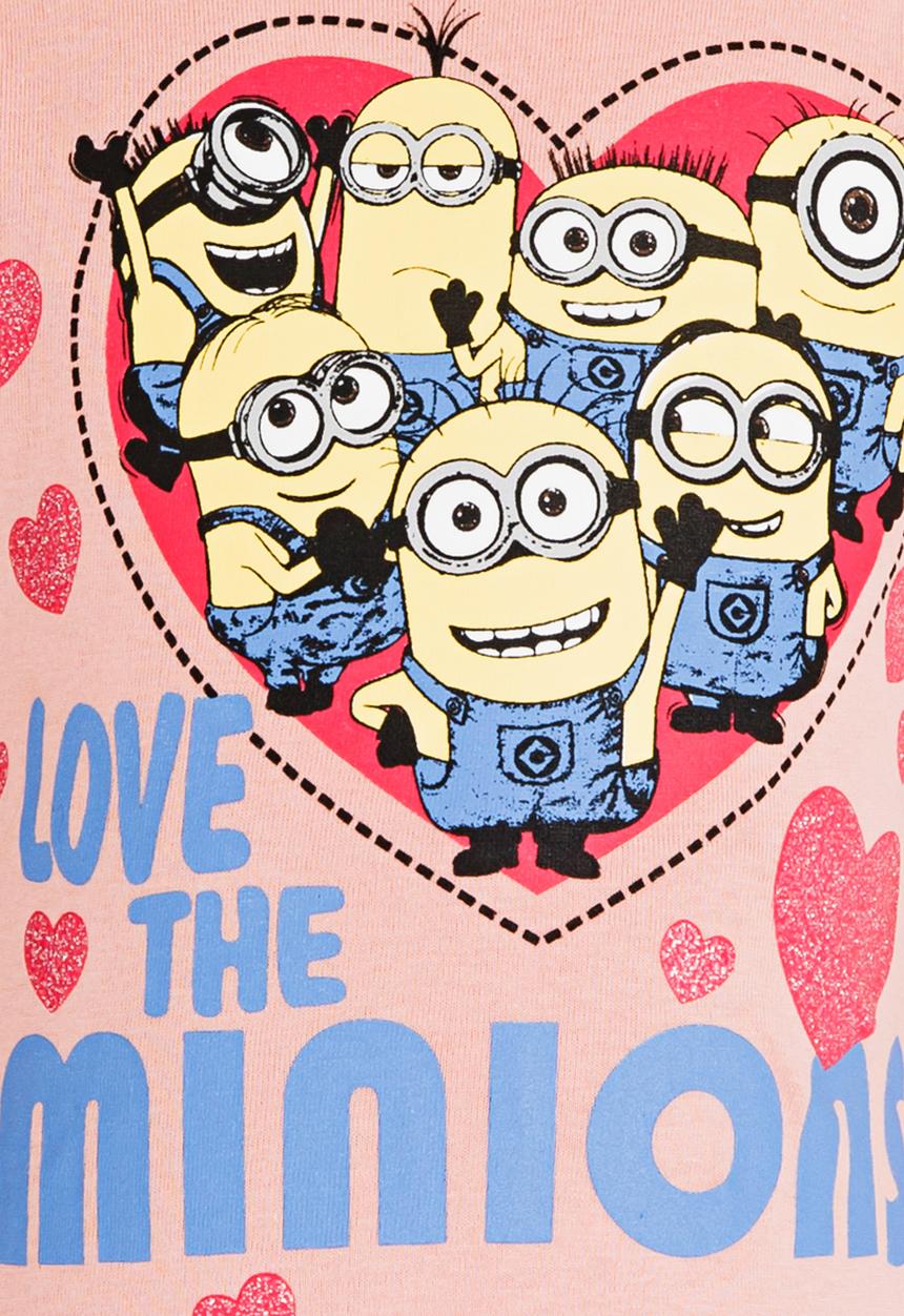 Pop Candy - Minions Long Sleeve  Tee Mid Pink