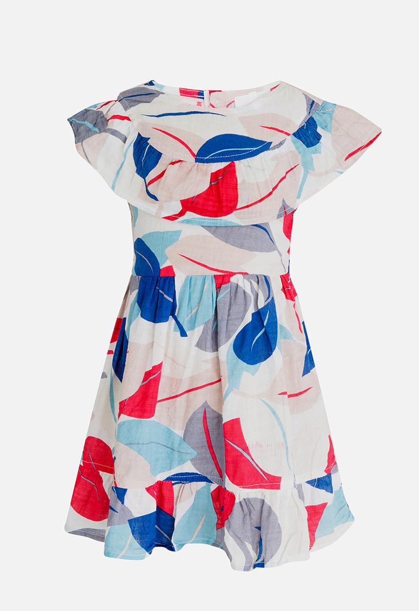 Pop Candy - Printed Frilled Dress Multi-colour