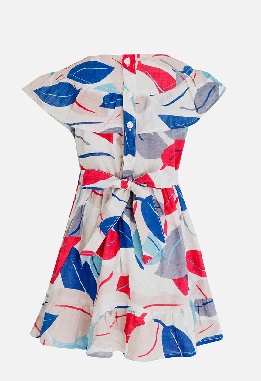 Pop Candy - Printed Frilled Dress Multi-colour