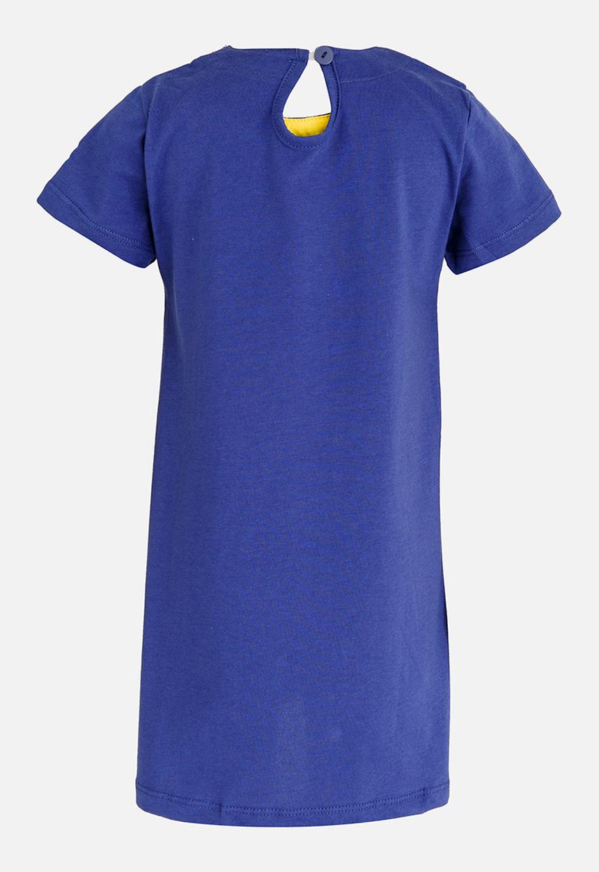 Pop Candy - Printed Short Sleeve Dress Navy