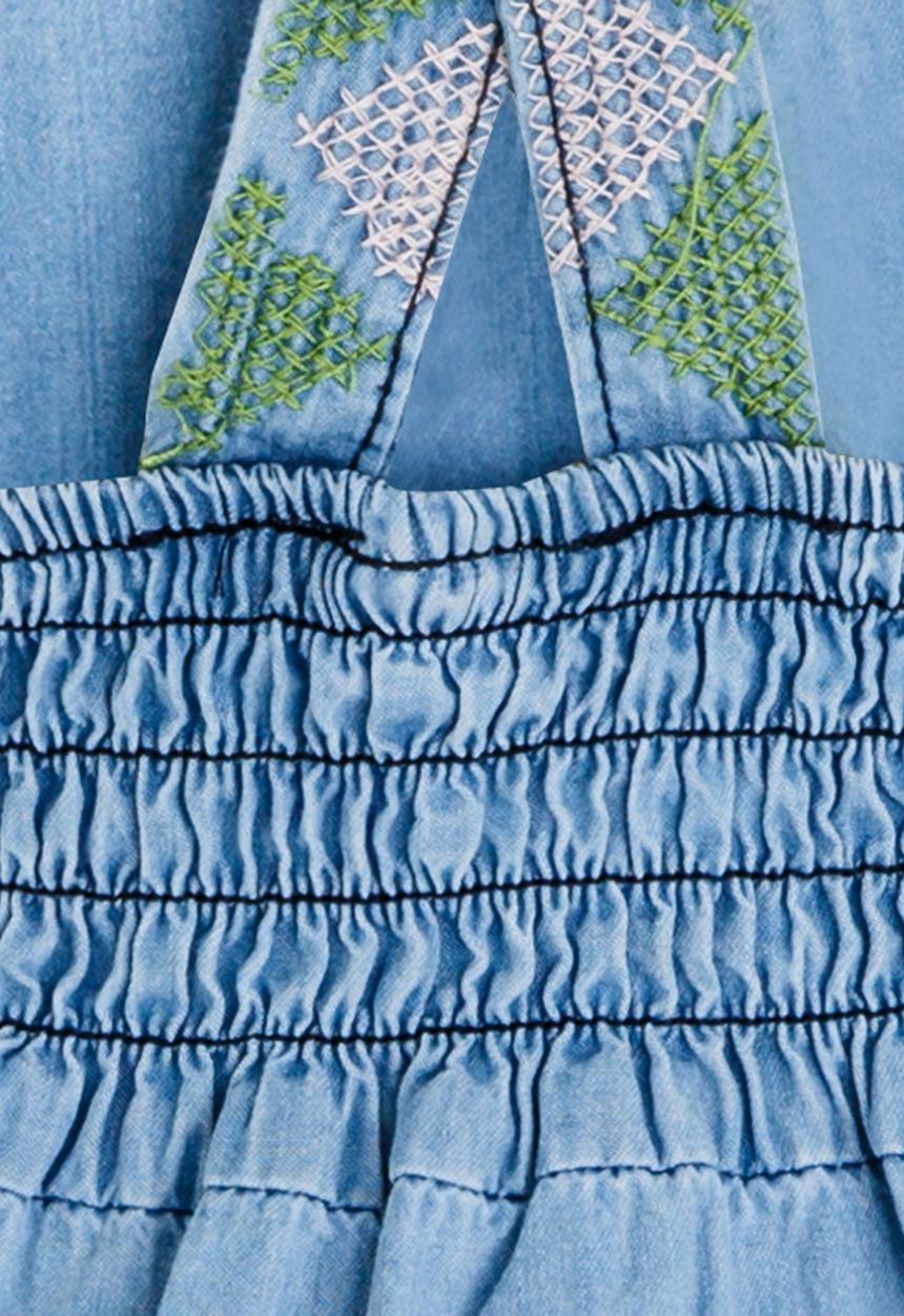 Pop Candy - Sleeveless Denim Dress Blue