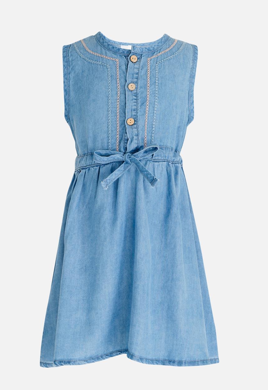 Pop Candy - Denim Front Tie Dress Blue