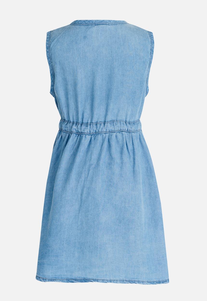Pop Candy - Denim Front Tie Dress Blue