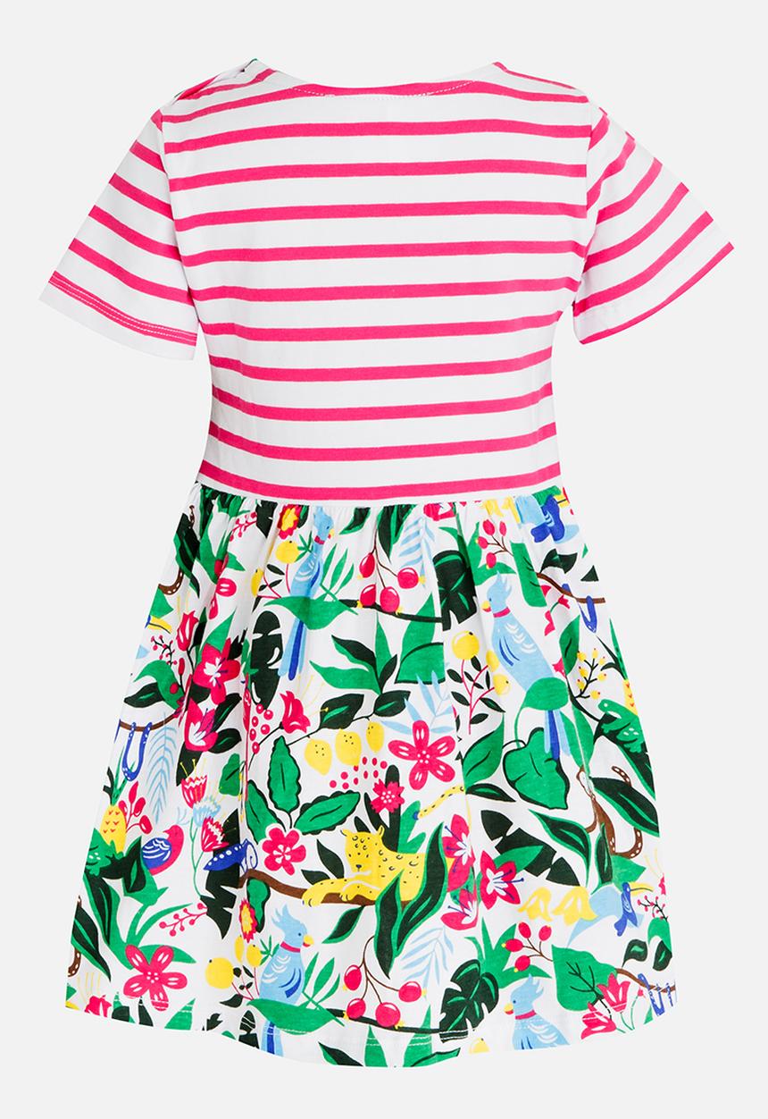 Pop Candy - Printed Short Sleeve Dress Multi-colour