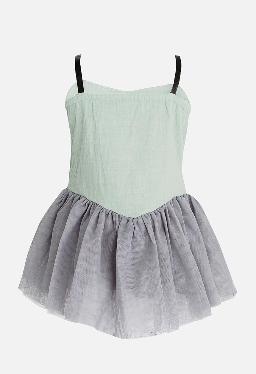 Pop Candy - Colour block tutu dress -  silver