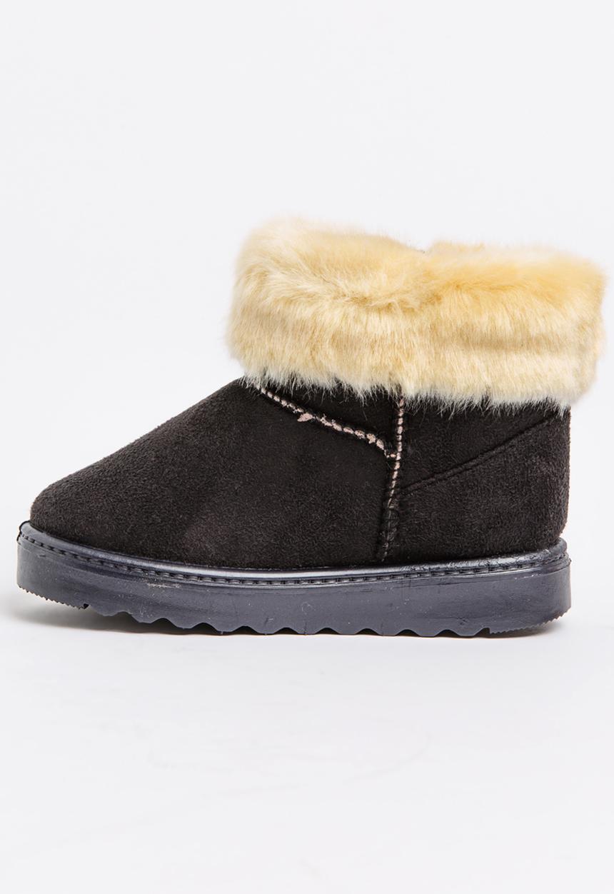 Pop Candy - Girls Faux Suede Boot Black